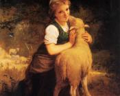 Young Girl with Lamb - 埃米尔·穆尼尔